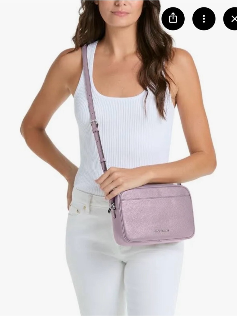 Pebbled Leather Crossbody Bag - Women's Shoulder Bag